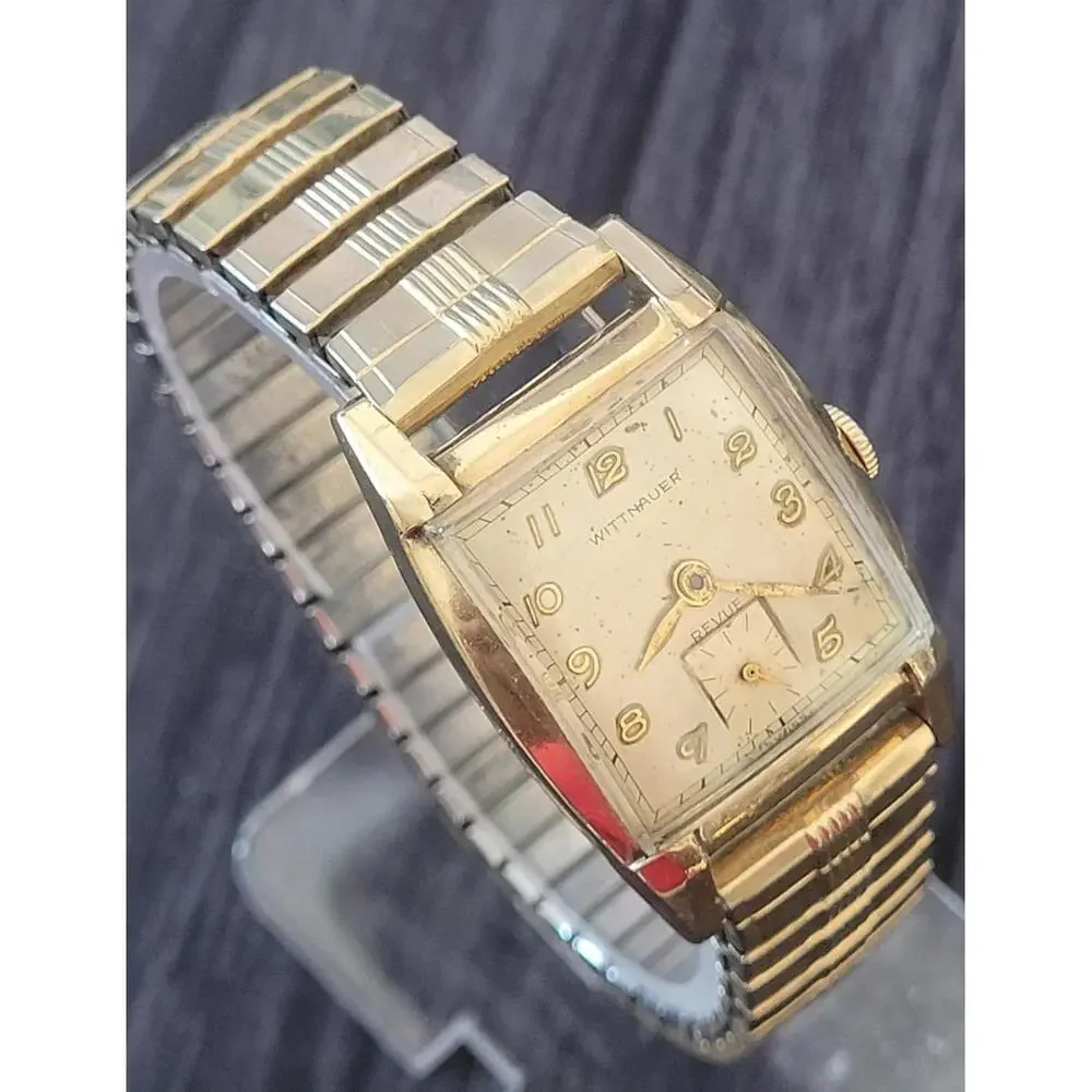 Vintage Wittnauer Revue 76 Mens Mechanical Watch 17J‎ 10K GF